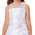 Grace Karin See through yarns around neck Sleeveless white long wedding party girl dress CL4492